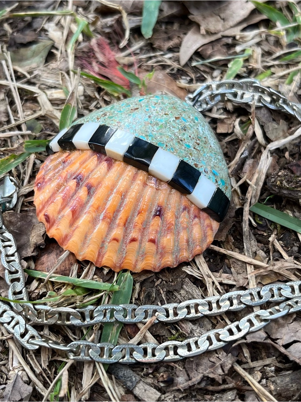 Santo Domingo (Kewa Pueblo) Artisan Inlay Mosaic Necklace